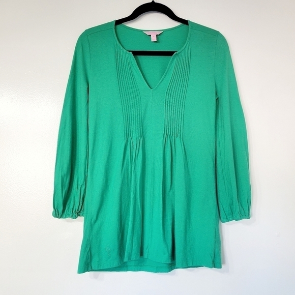 Lilly Pulitzer Braylen Signature Green Tunic Top Size XS - Picture 2 of 9